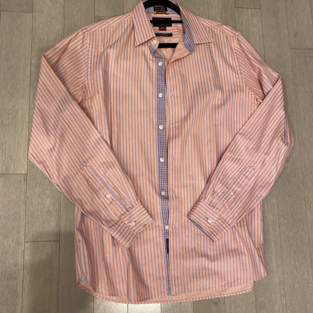 Black Brown 1826 Pink and Blue Striped Button Down Shirt